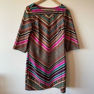 Intage Beige by eci geometric sleeved dress sz 4